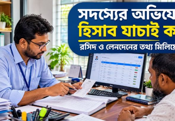 সমিতির সদস্যের অভিযোগ যাচাই করতে জমার রসিদ ও হিসাবের রেকর্ড পরীক্ষা